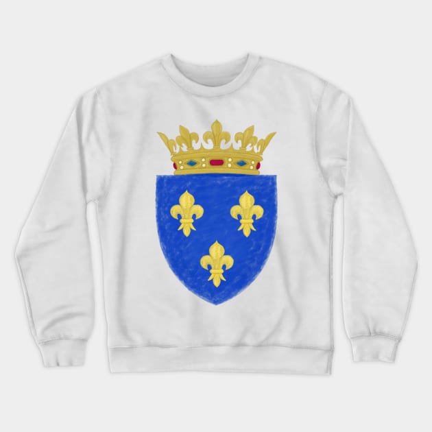 Small Coat of Arms, Kingdom of France Crewneck Sweatshirt by Royal Tee Store